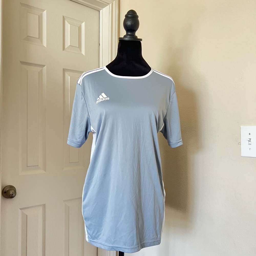 Adidas Light Blue Shirt with White Accents